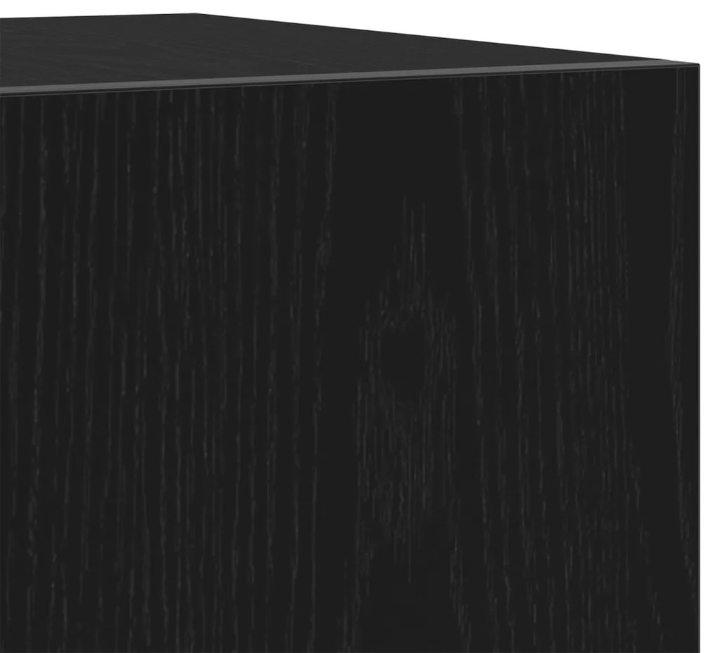 TV szekrény LED fényekkel, fekete tölgy, 160x35x40 cm, műgyanta