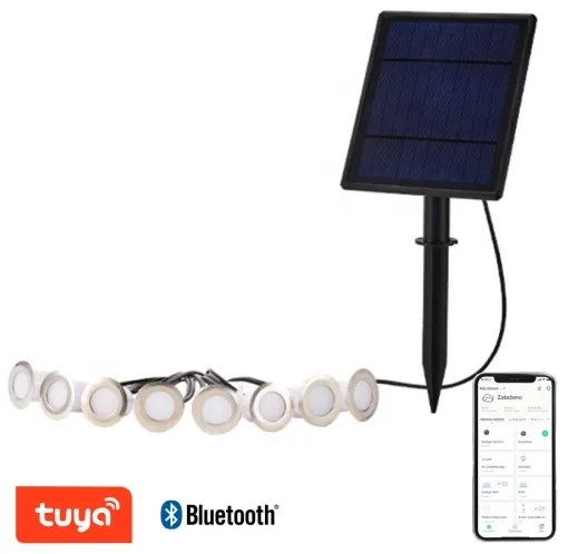 Immax NEO 07905L - LED RGB dimmelhető napelemes lámpa 8xLED/0,25W/5V IP65 Tuya