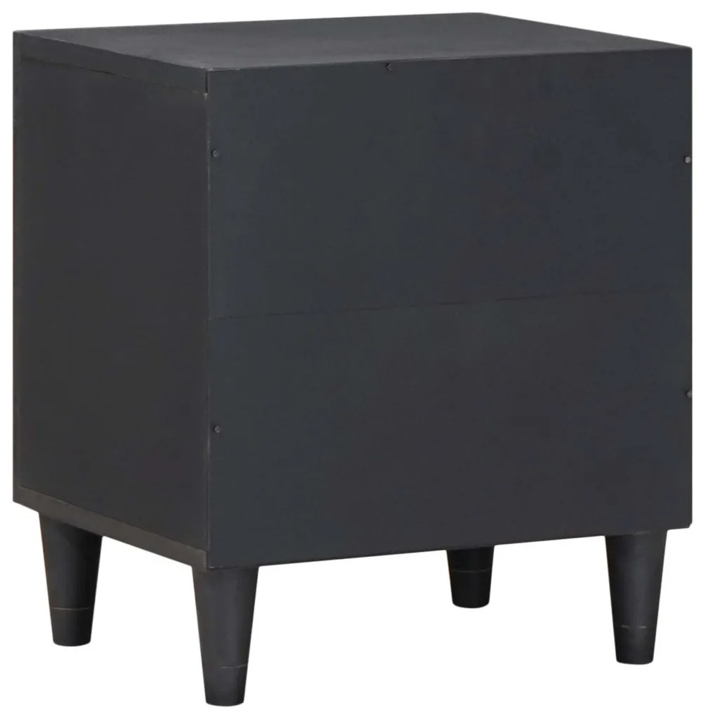 vidaXL Éjjeli szekrény ajtóval Fekete 40 x 33 x 46 cm Tömör Mangófát