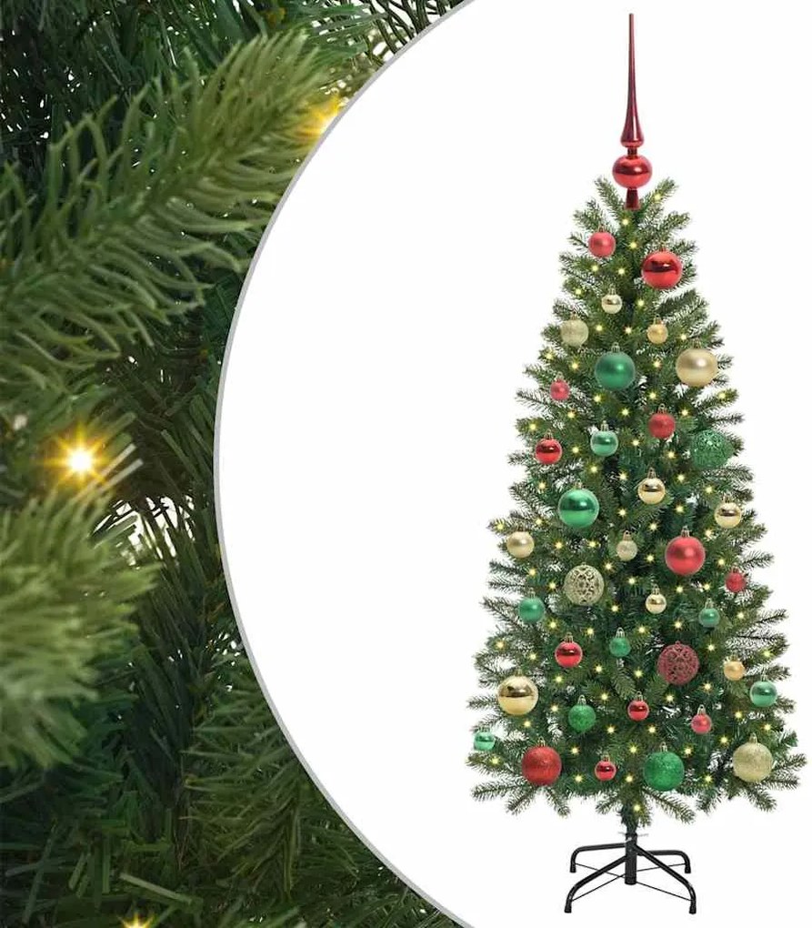 vidaXL Mű karácsonyfa 150 LED-del állvánnyal Zöld 120 cm PE és PVC