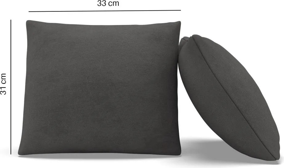 Dekoratív párna, 2 db, hab töltet, szövet anyag, szürke