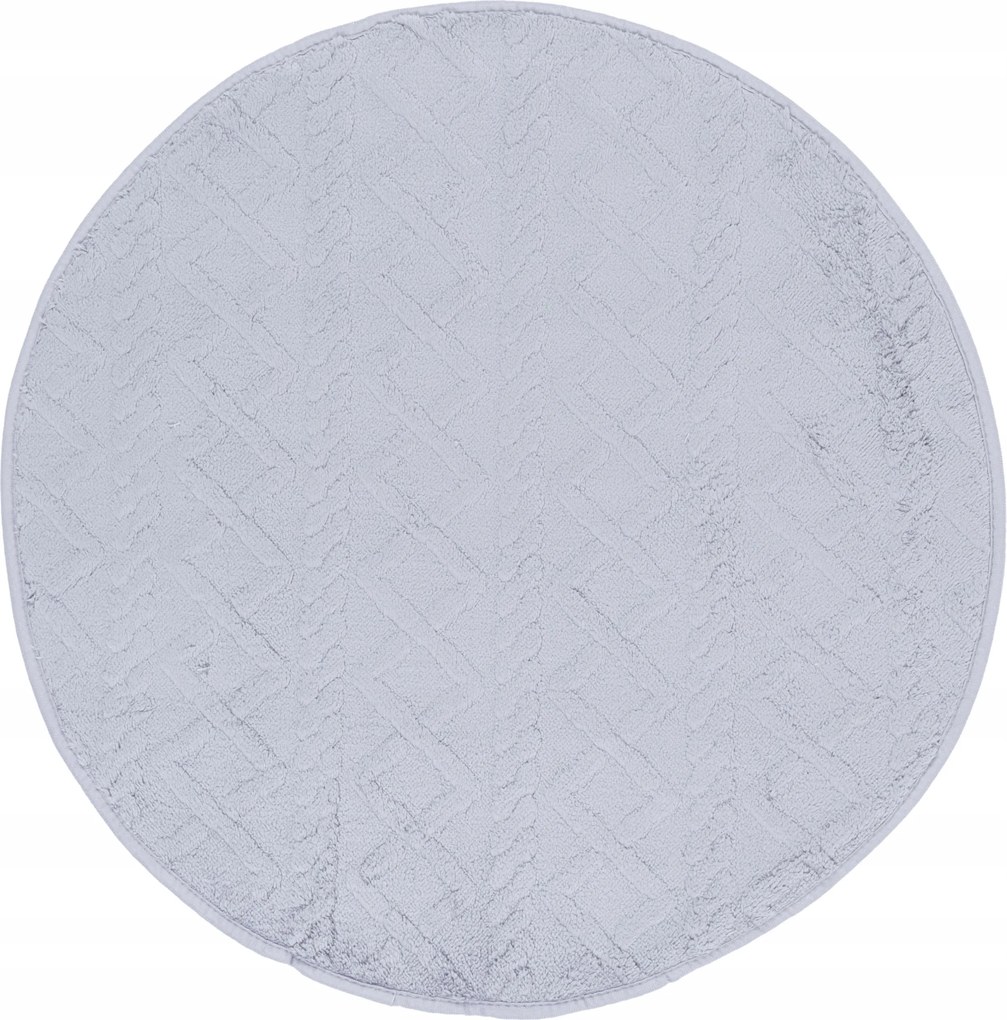 Fürdőszobaszőnyeg Szürke Plüss Kerek Boho Mintás Mosható 67x67CM