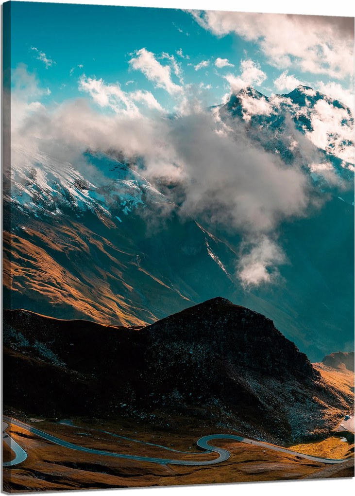 Vászonkép Hegyek Hócsúcsok Felhők Természet 50x70 cm