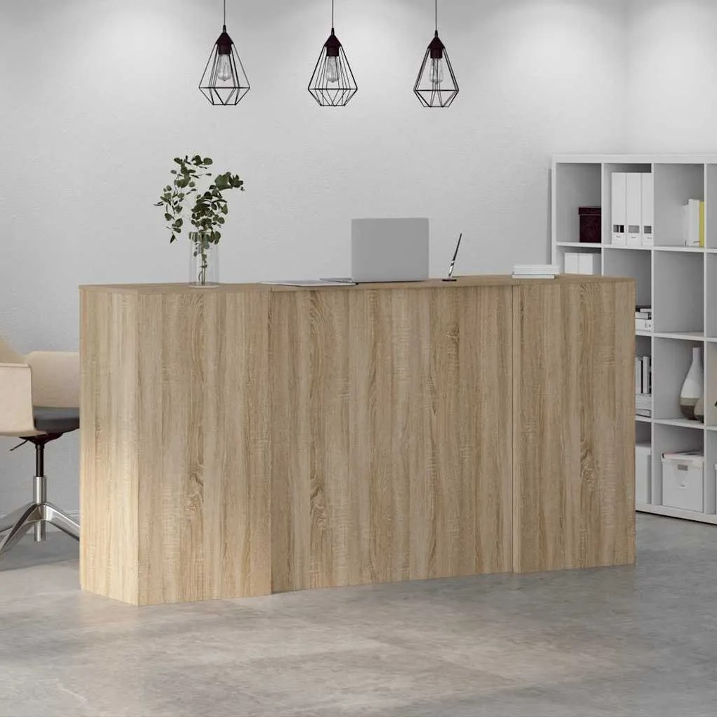 recepciós pult sonoma tölgy 200x50x103,5 cm szerelt fa