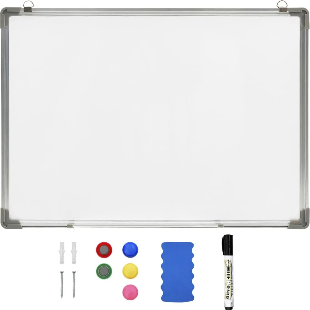 vidaXL szárazon letörölhető fehér acél mágnestábla 90 x 60 cm