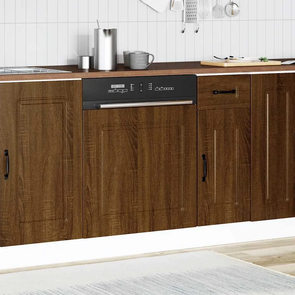 mosogatógép panel Kalmar barna tölgy 60x1,5x67 cm műanyag fa