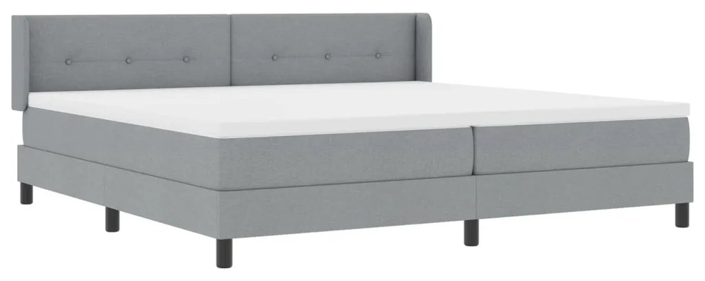 Boxspring ágy matraccal matracmal Világosszürke 200 x 200 cm