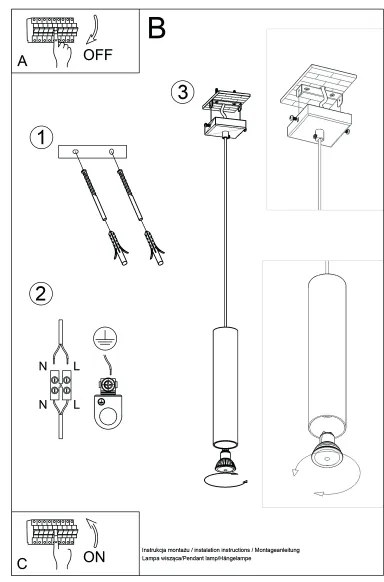 Sollux SL.1479 - Csillár zsinóron LAGOS 1xGU10/10W/230V krémes