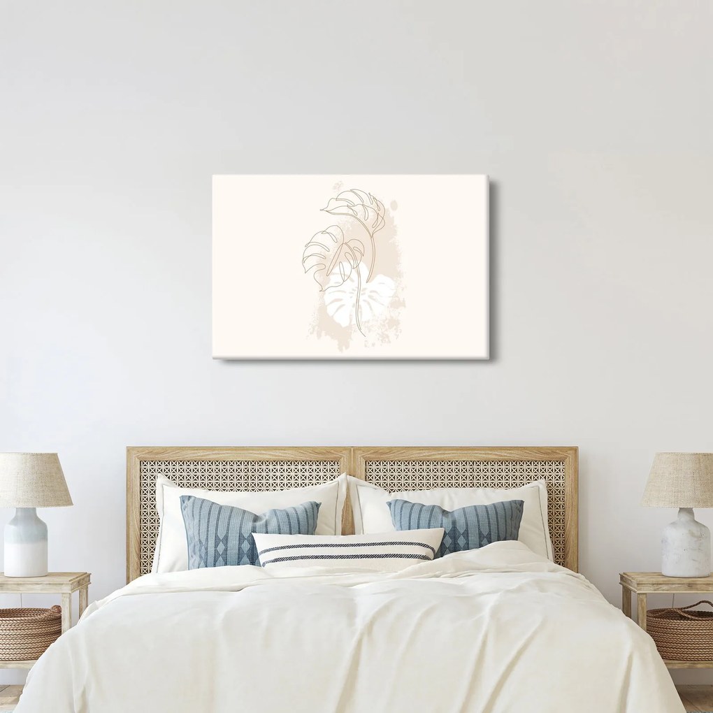 Kép - Line art monstera N⁰1 (90x60 cm)