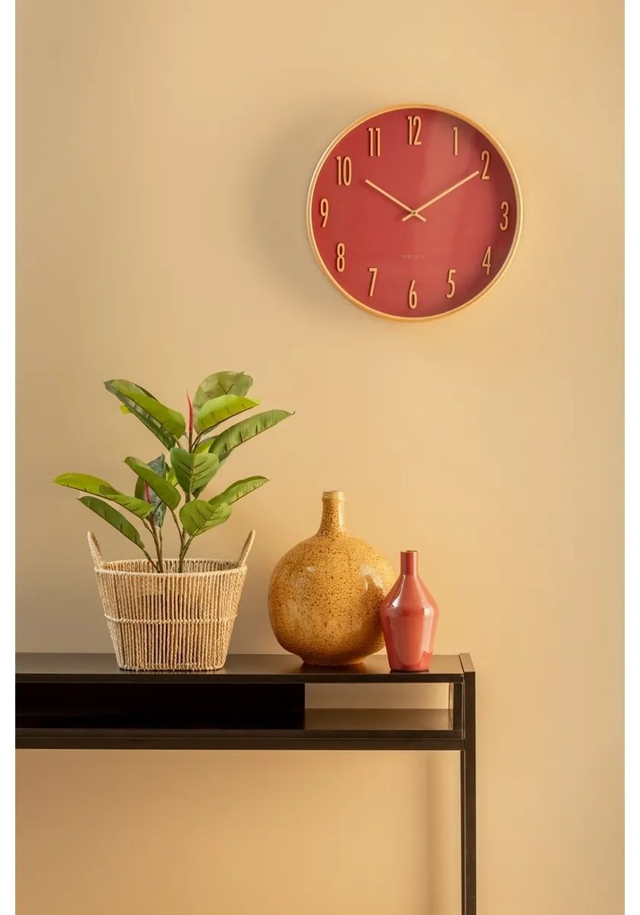Karlsson 5996RD design falióra, piros, átmérő 40cm