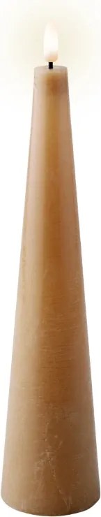 LED-es viaszgyertya dekoratív kúp barna elemes 27,8cm 1db