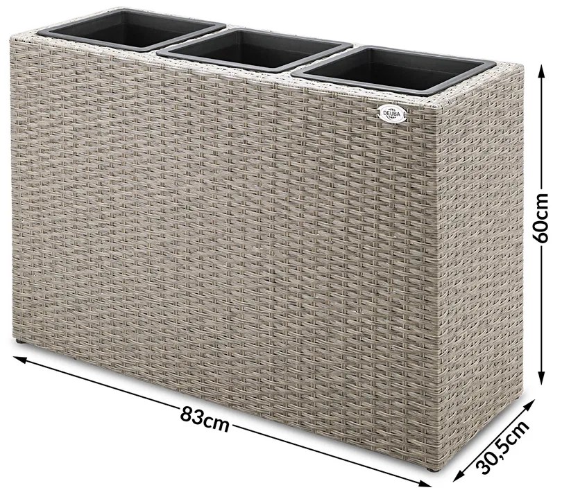 Casaria® Virágtartó 83x30,5x60 cm - krém