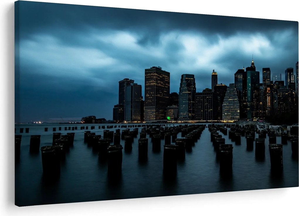 Kép - Kilátás a New York-i felhőkarcolókra (90x60 cm)