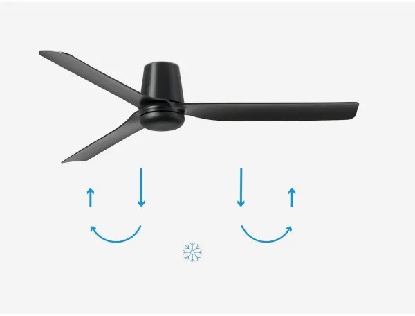 FARO 33830 - Mennyezeti ventilátor PUNT TUB M fekete átm. 130 cm + távirányítás