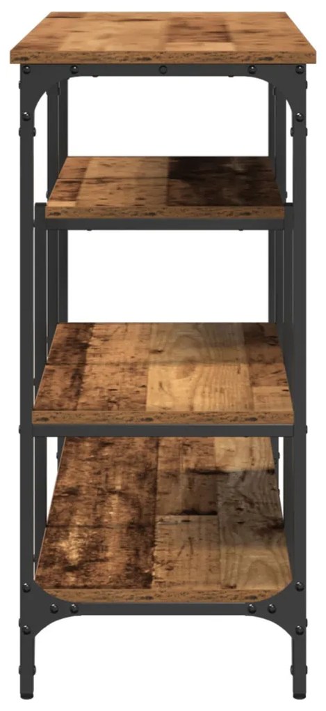 Konzolasztal Régi Fa 100x35x75 cm Mérnöki Fa és Acél