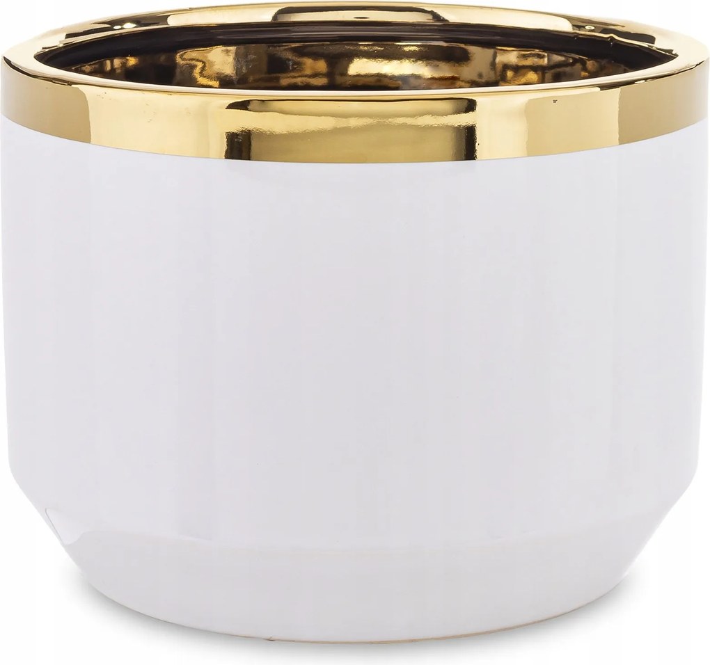 Virágtartó fedél Kerámia váza arany fehér minimalizmus glamour dekoráció