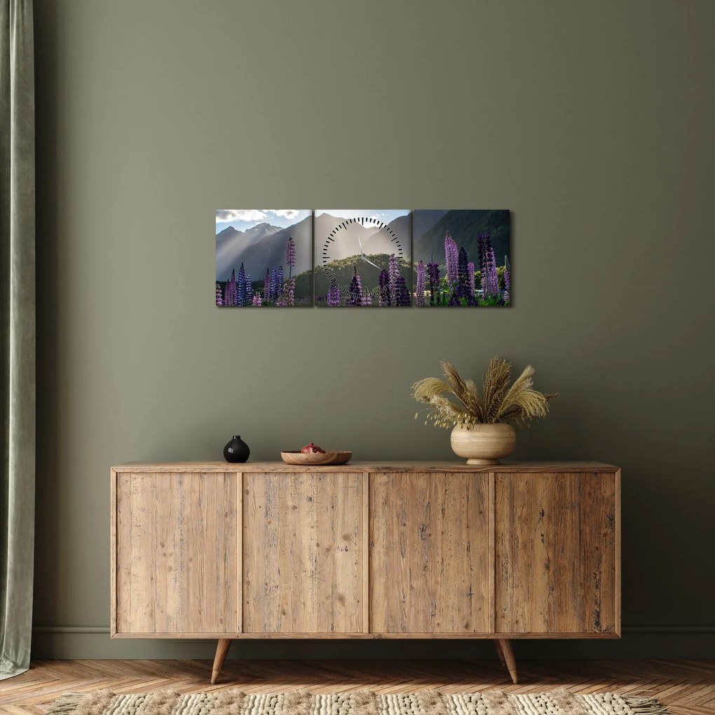 Kép - Csillagfürt táj (órával) (90x30 cm)