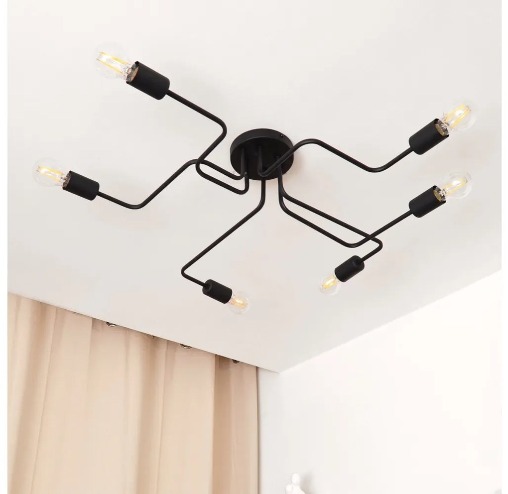 LED Felületre szerelhető csillár TUBE 6xE27/15W/230V