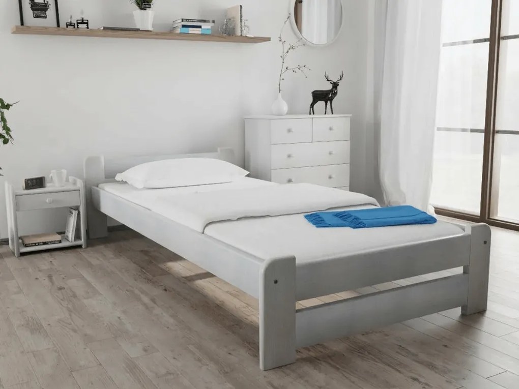 Emily ágy 80x200 cm, fehér Ágyrács: Léces ágyrács, Matrac: Coco Maxi 20 cm matrac