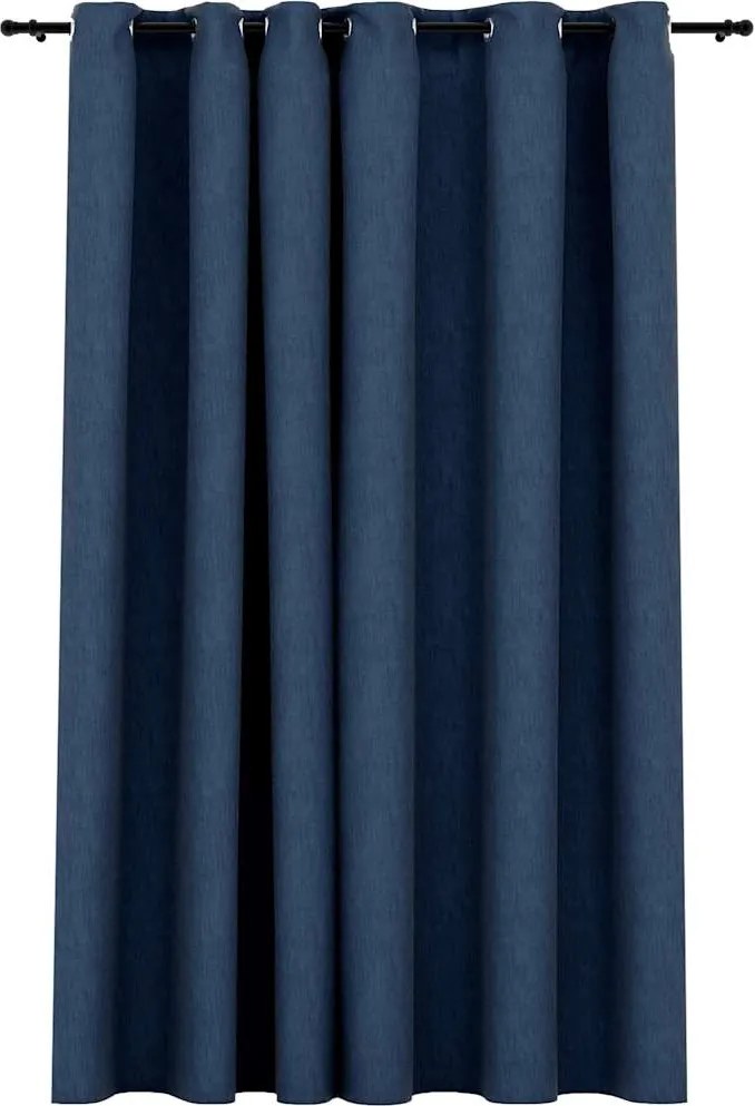 vidaXL kék vászonhatású sötétítőfüggöny fűzőkarikával 290 x 245 cm