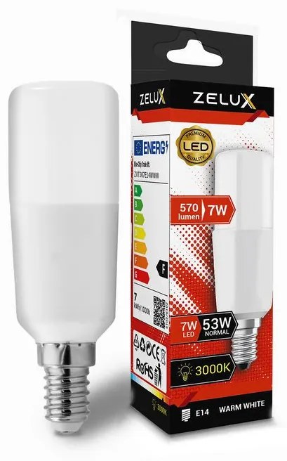 Zelux Led Bright Stick Izzó E14 7W T30 3000K