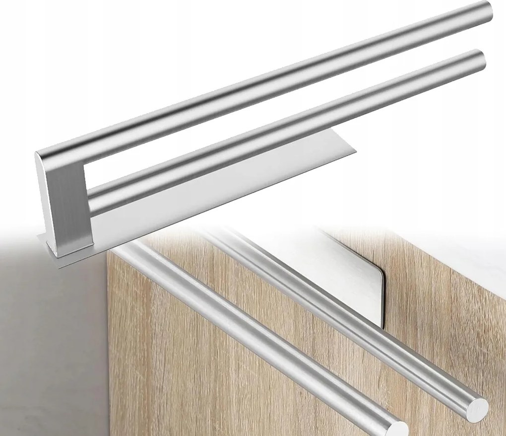 Törölközőtartó Fúrás Nélkül, Dupla Kétkaros Törölközőtartó