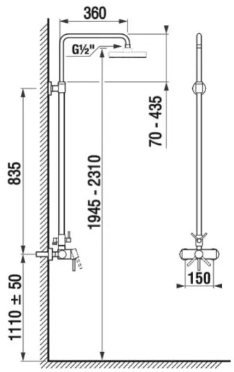 JIKA H3352770040001 - LYRA zuhanyszett csapteleppel, fényes króm
