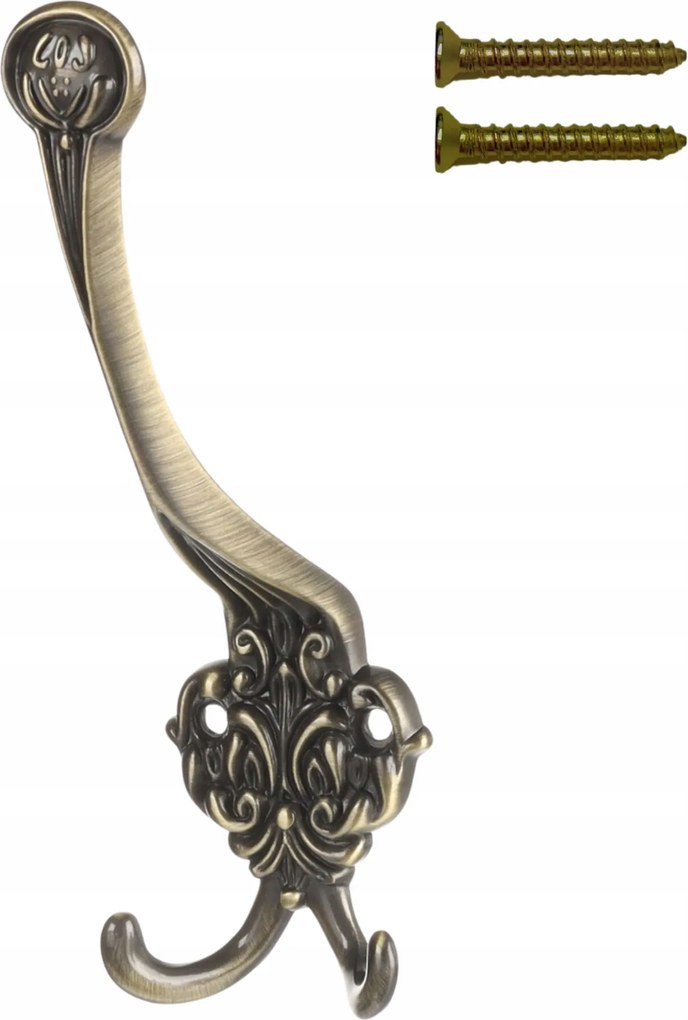 Vintage fürdőszobai akasztó arany ruha törölköző tripla régi arany