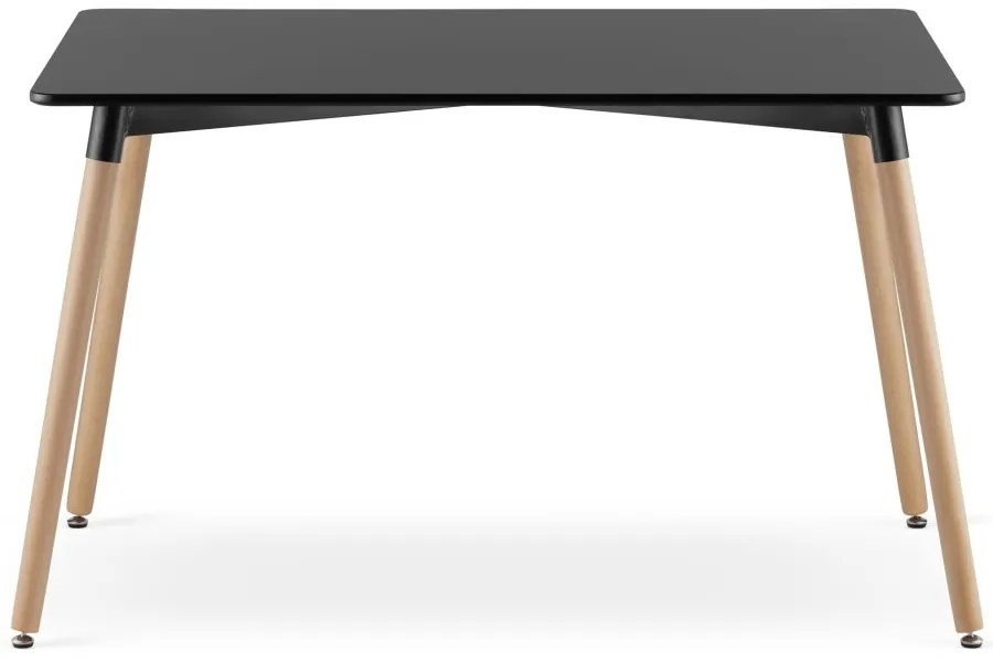 Étkező garnitúra 1 + 4, fekete ADRIA asztal 120x80 cm + fekete ASTI bársonyszék fekete lábakkal