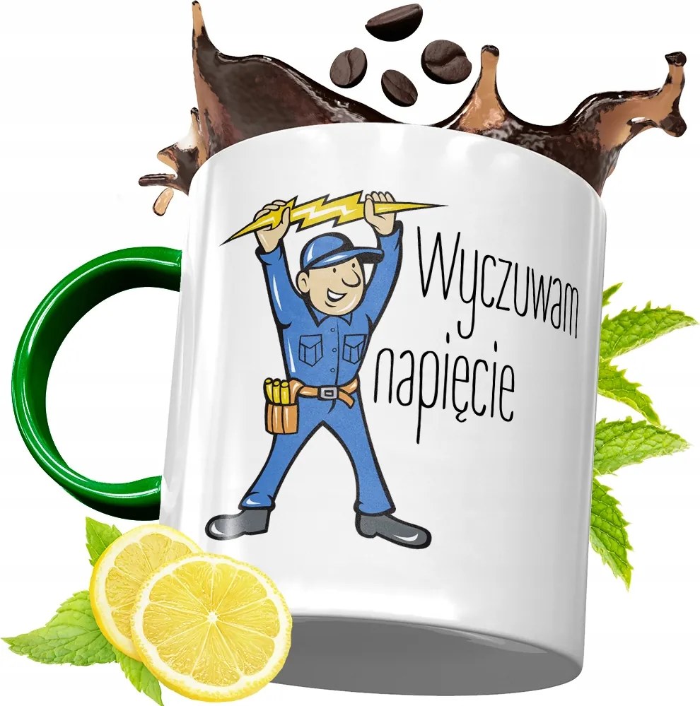 Zöld Bögre Villanyszerelőnek Születésnapi Ajándék fényképes nyomtatással