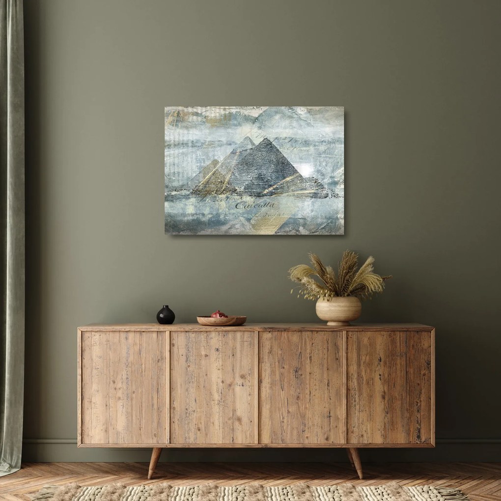 Kép - Piramisok kék szűrőben (üvegen) (70x50 cm)