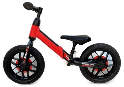 QPlay SPARK futóbicikli LED világítással, piros