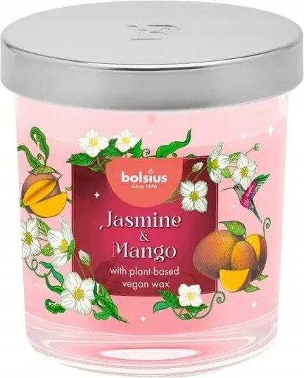 Illatgyertya Vegán Viasz Üvegben Jázmin És Mangó 25H Bolsius