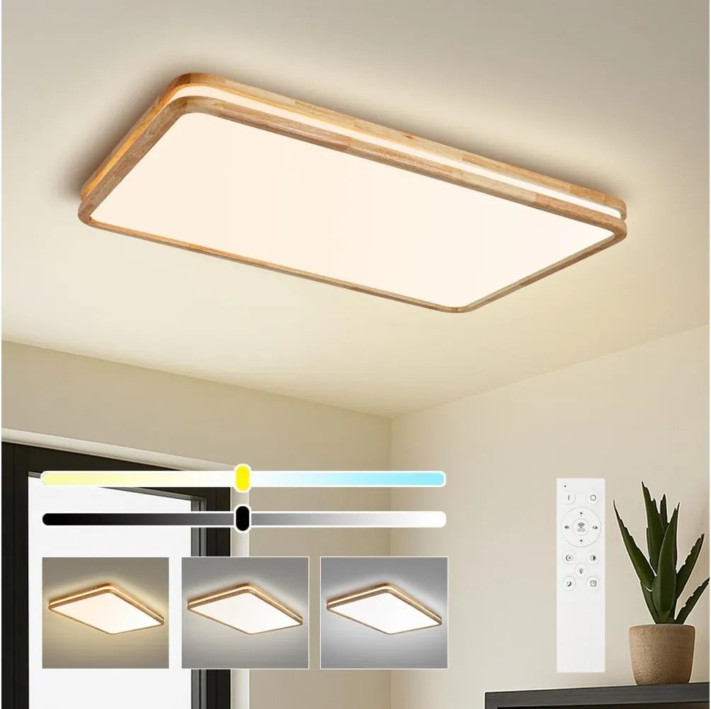 Brilagi - LED dimmelhető lámpatest MOLINA SQUARE LED/128W/230V tölgy 90x60 cm + távirányító