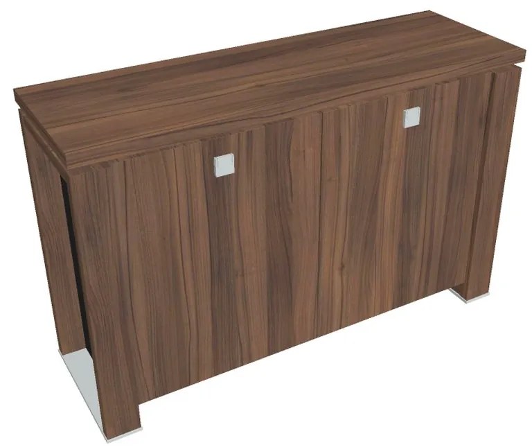 Verno+ S alacsony szekrény 140 x 46 x 90 cm, dió / fekete