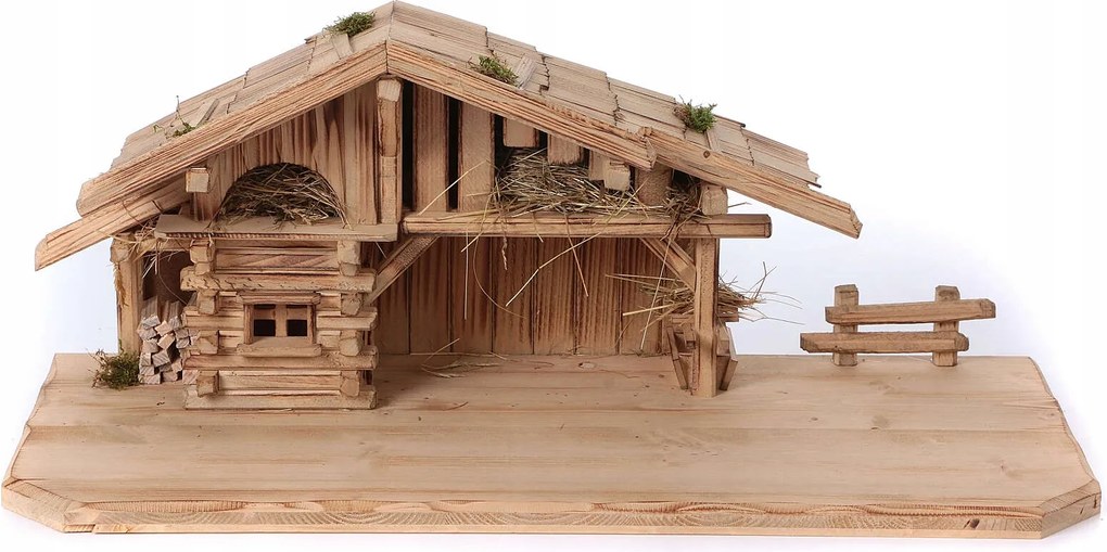 Karácsonyi Betlehem Istálló Dekoráció 69x29x29 CM Figurákhoz 9-11 CM