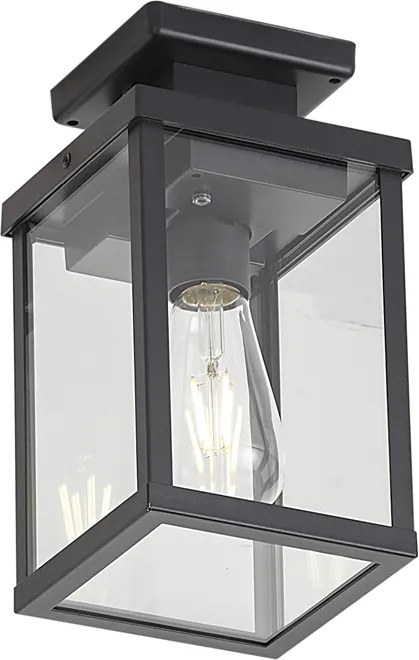 Modern kültéri mennyezeti lámpa fekete mozgásérzékelővel IP44 - Rotterdam