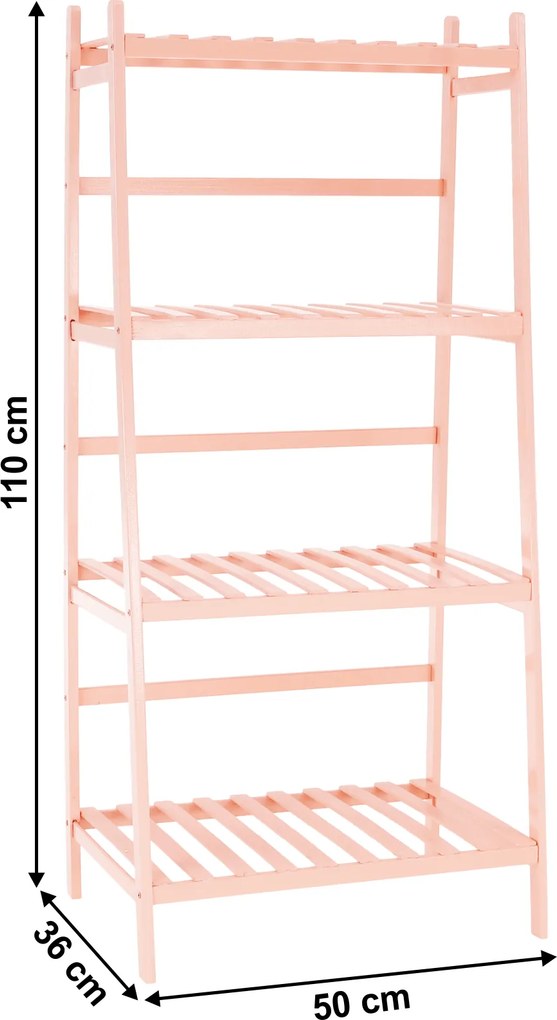 Összecsukható polcállvány, rózsaszín, NEPEL TYP 4 + ajándék