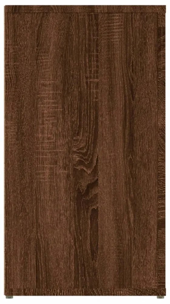 barna tölgyszínű szerelt fa tálalószekrény 100x33x59,5 cm