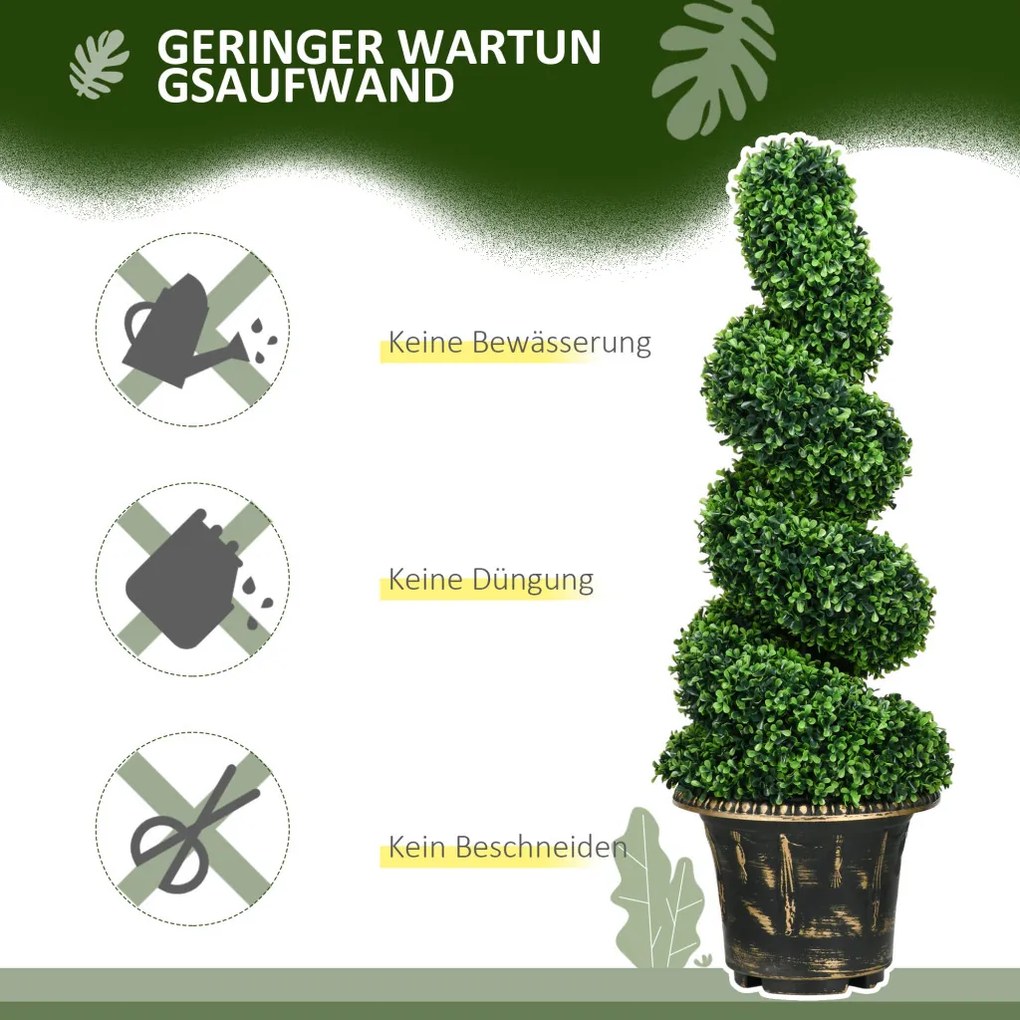 Műnövény szett, 2 db buxus, cserépben 90cm magas