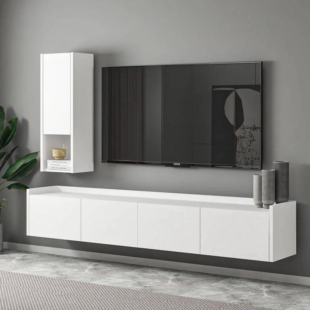 Sema TV-állvány, fehér, 160 cm