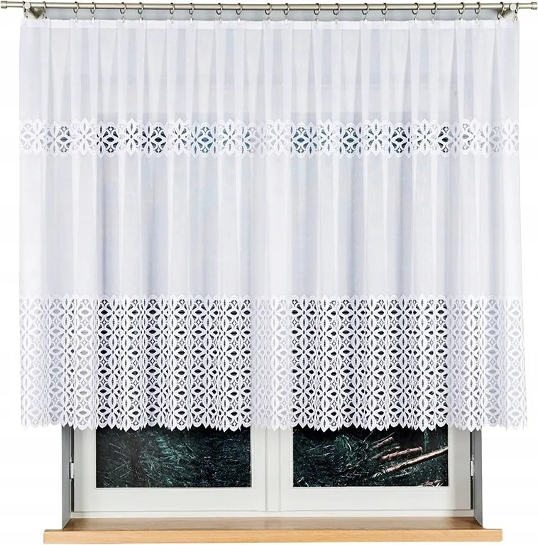 Adrianna Jacquard mintás függöny 018869 magasság 130cm, fehér színben (méterenként)