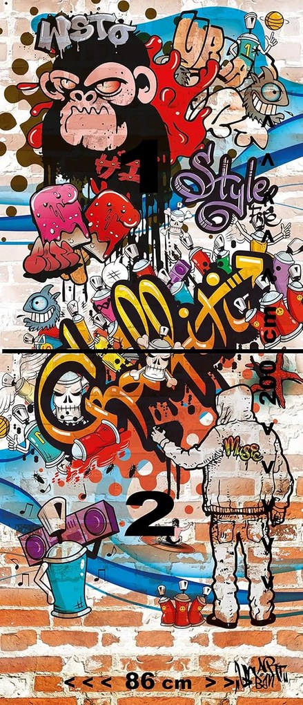 Fotótapéta ajtóra GRAFFITI 86x200 cm
