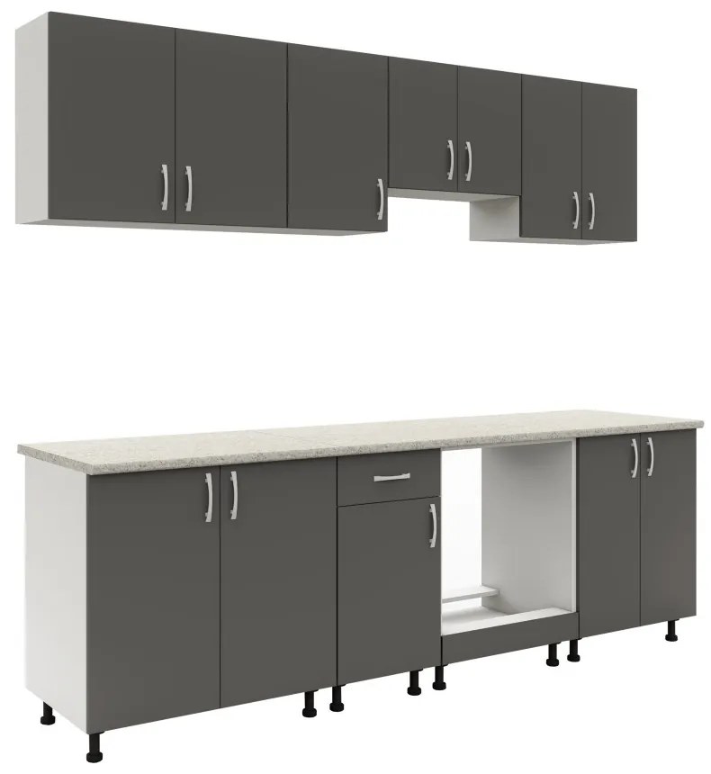 Benita 1 ajtós Felső konyhaszekrény Antracit-Fehér 60x60x60 cm N