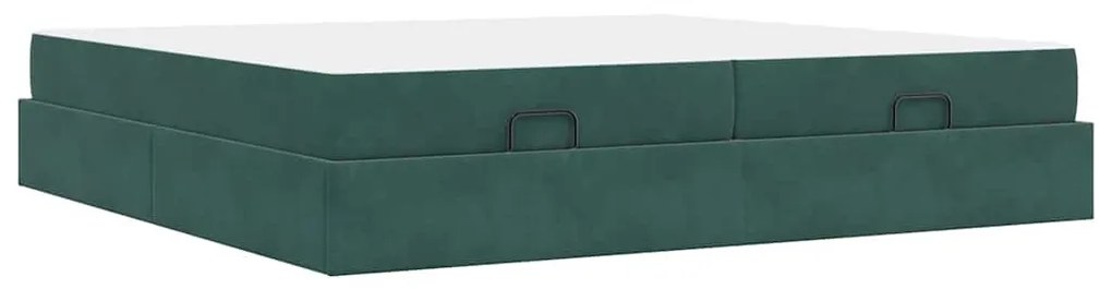 Ágykeret Sötétzöld 200 x 200 cm Bársony