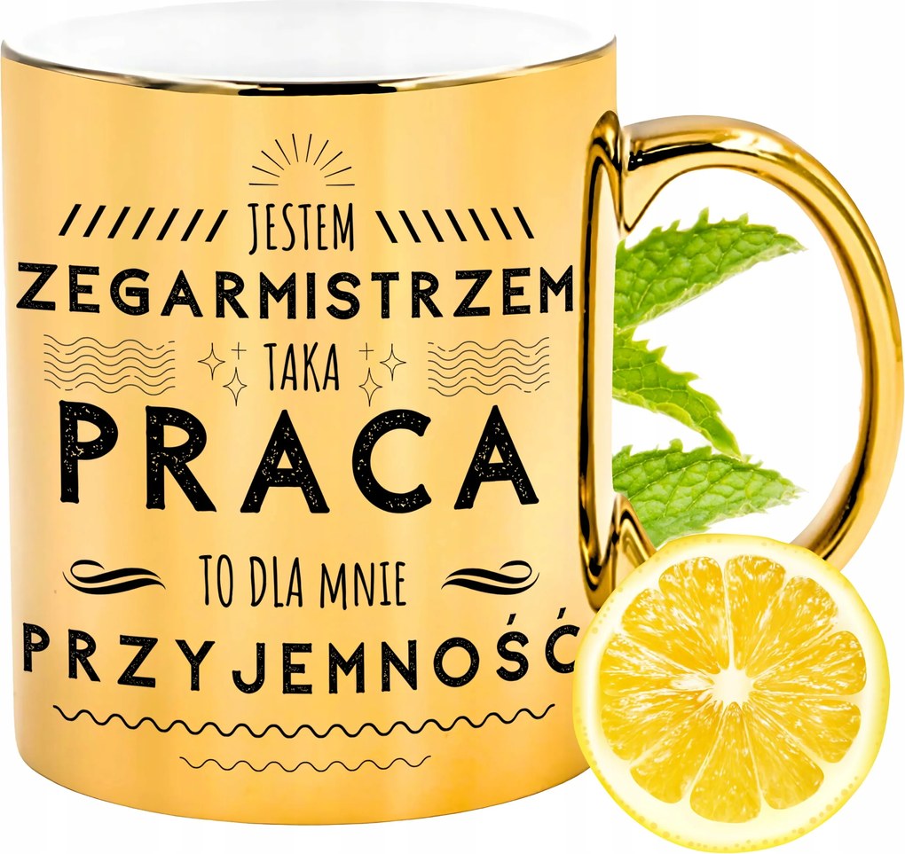 Arany csillogó bögre az órásmesternek ajándék fényképes nyomtatással