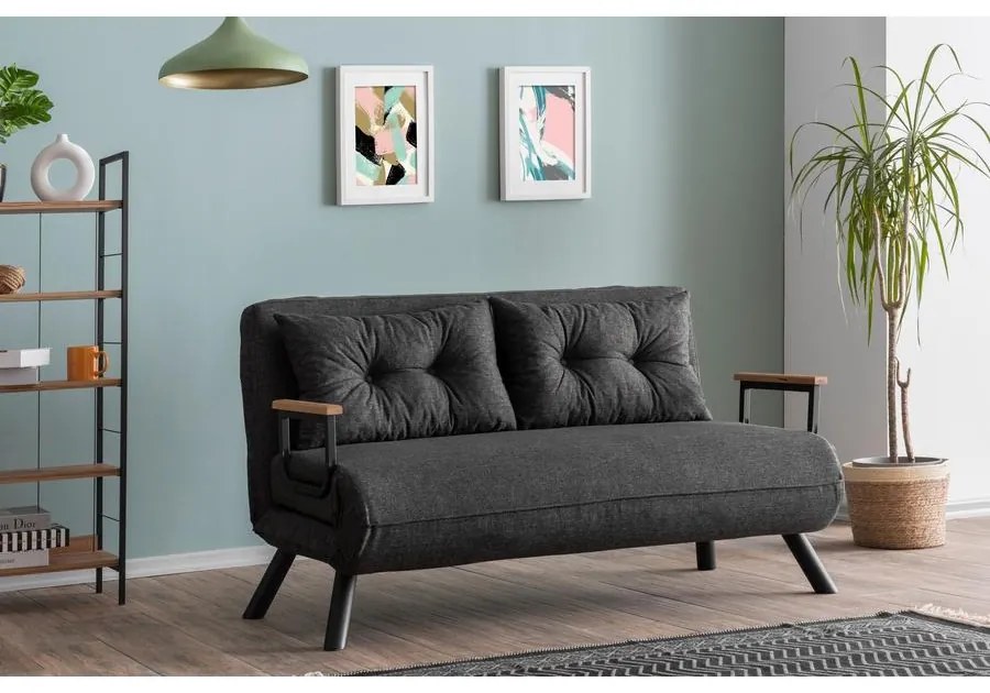 2 személyes kanapéágy Homoko 2-Seater - Sötét Szürke