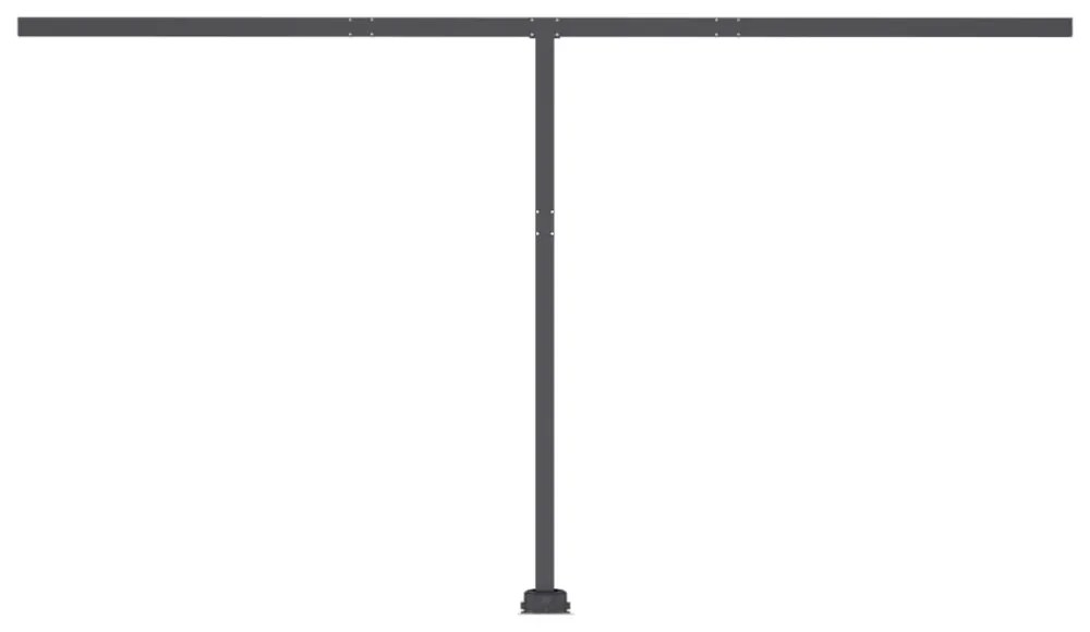 antracitszürke szélérzékelős és LED-es napellenző 450x350 cm