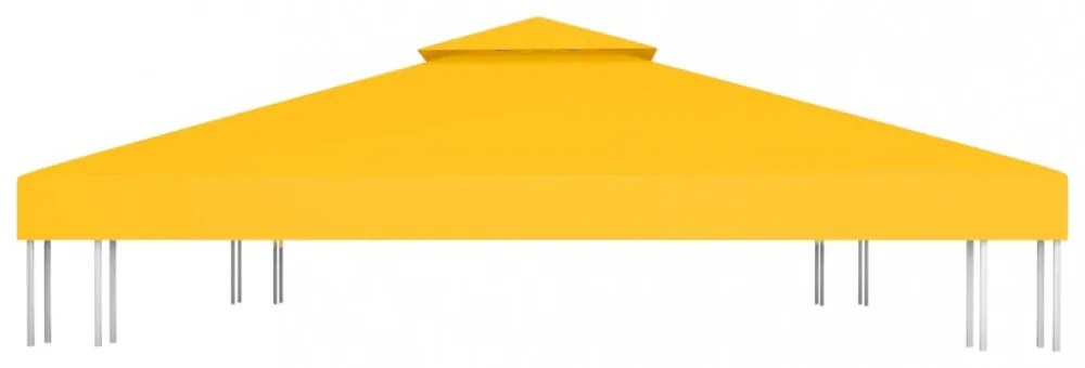 sárga kétszintes pavilon-tetőponyva 310 g/m² 4 x 3 m