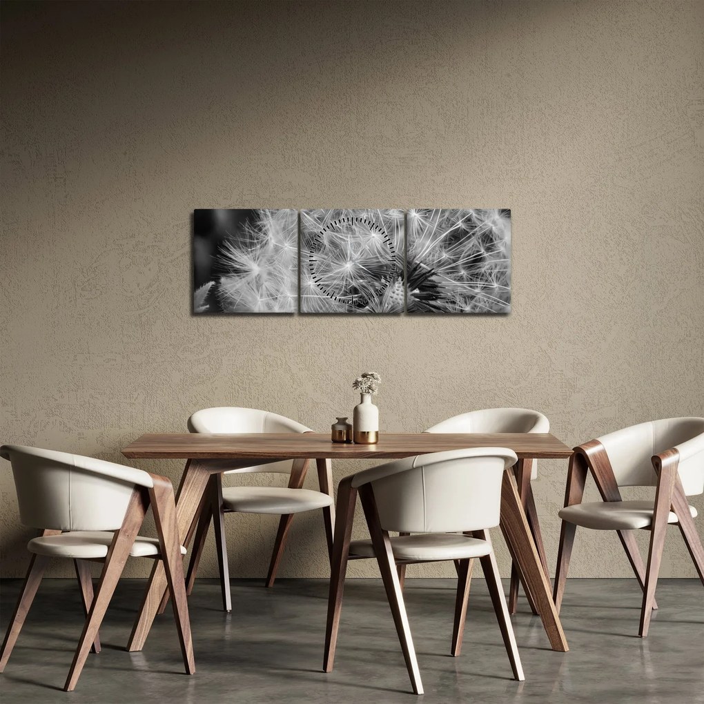 Kép - pitypang pehely (órával) (90x30 cm)